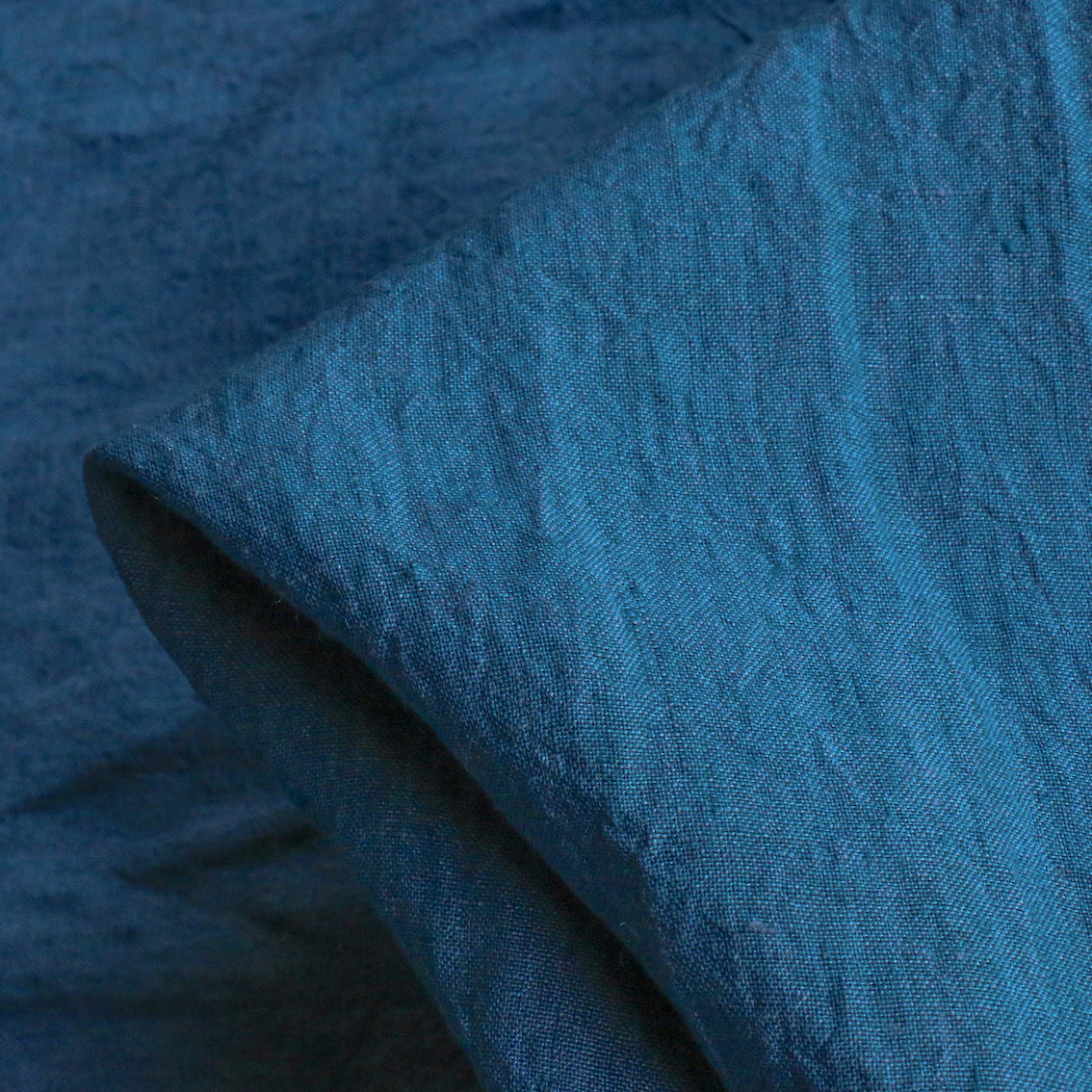 Yarn Dyed Washed Linen - Indigo Yarn Dyed Washed Linen - Indigo