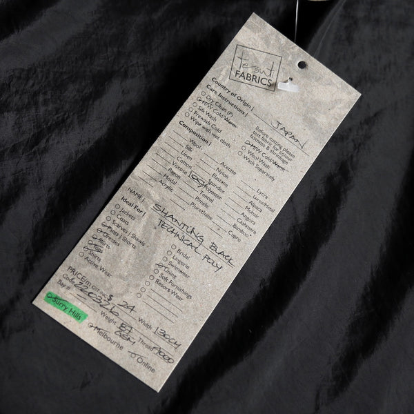 Shantung Black Technical Polyester