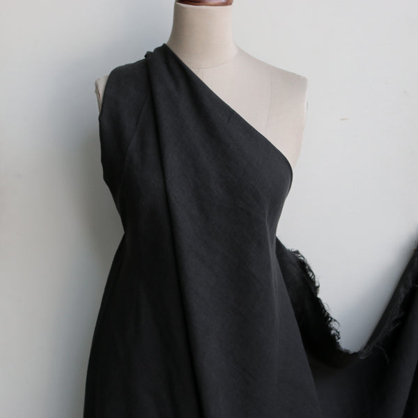 Lido Black Stonewashed Linen