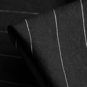 Bonn Black/White Pinstripe Linen