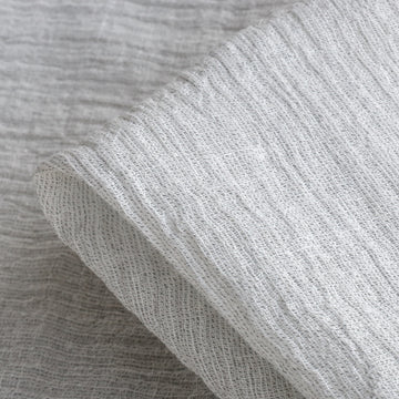 Lisbon Silver Crinkle Linen