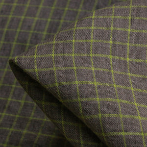 Lottie Tobacco/Lime Check Washed Linen