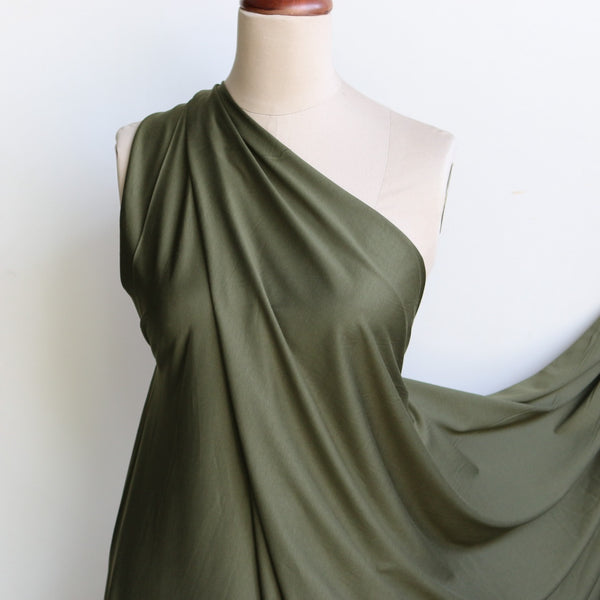 Mercerised Olive Cotton Knit