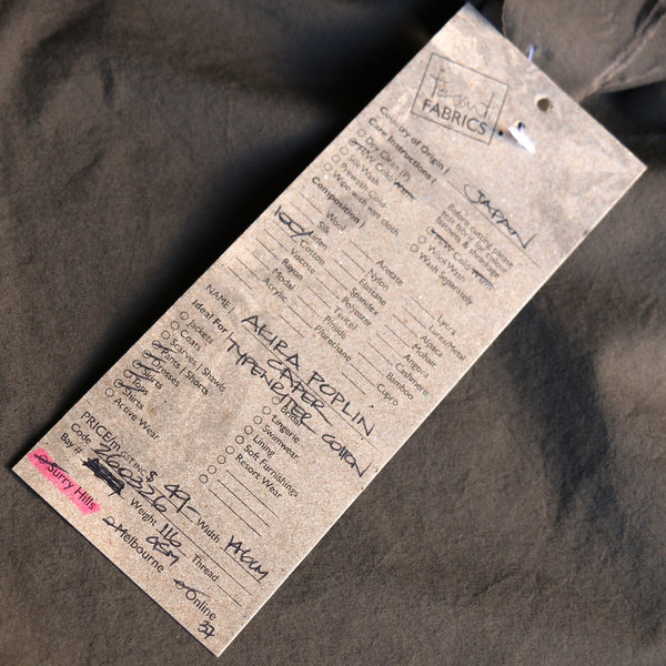 Akira Poplin Caper - Typewriter Cotton - Washer Finish