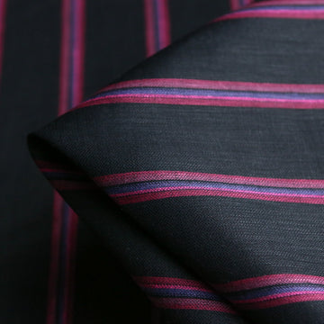 Magenta/Viola Stripe on Black Linen