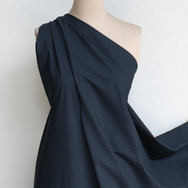 Akira Poplin Navy - Typewriter Cotton - Washer Finish