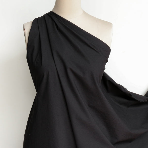 Akira Poplin Black - Typewriter Cotton - Washer Finish