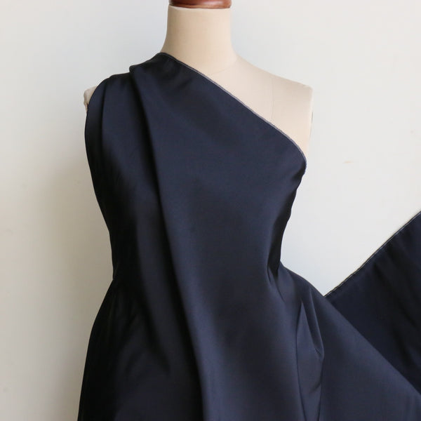 Ottoman French Navy Silk Taffeta