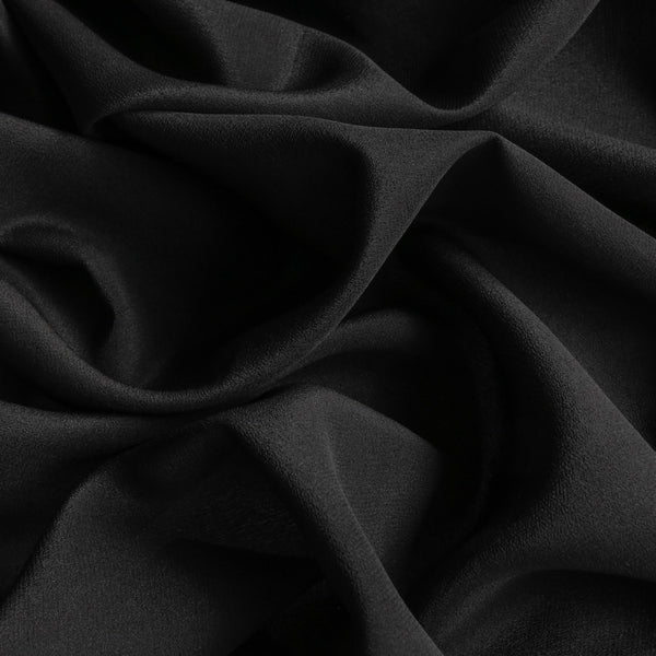 Nero Seta Stretch Crepe De Chine