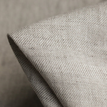 Piana Silver Herringbone Linen