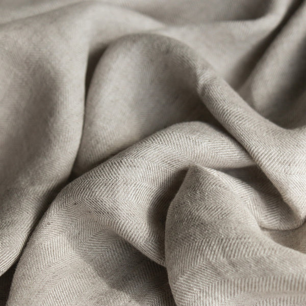 Piana Silver Herringbone Linen
