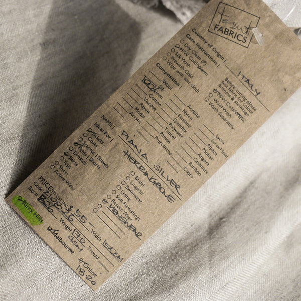 Piana Silver Herringbone Linen