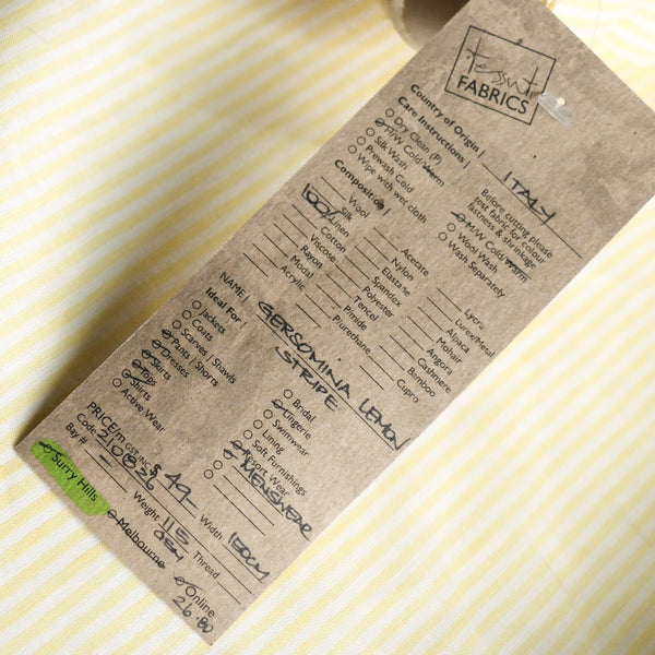 Gersomina Lemon Stripe Linen