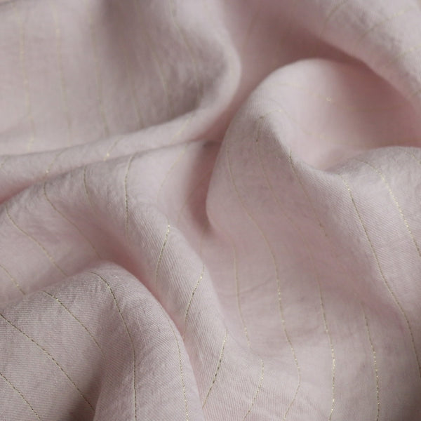 Lino Lurex Pink/Gold Stripe