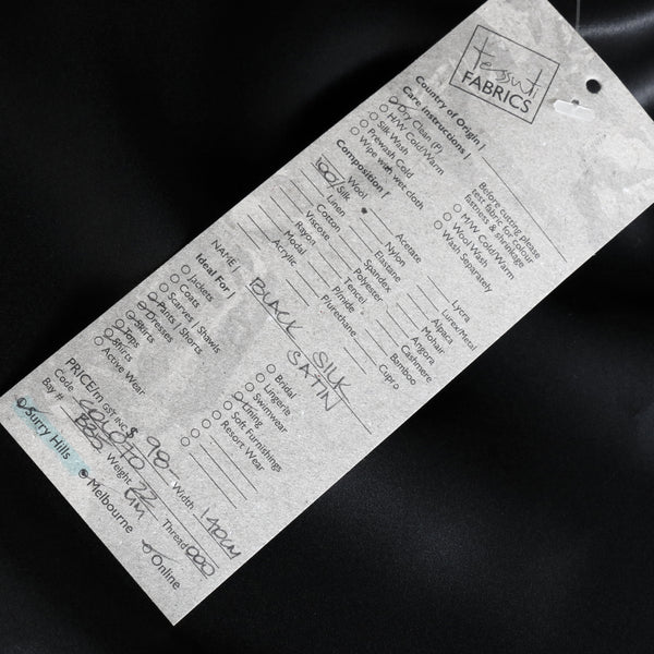 Black Silk Satin - 22mm