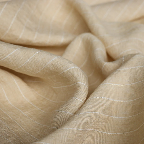 Lino Lurex Desert Sand/Gold Stripe