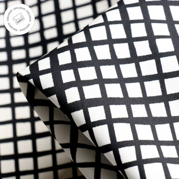 Tangled Check Black/White Cotton Poplin