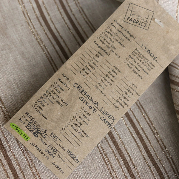 Cremona Lurex Stripe - Caffe