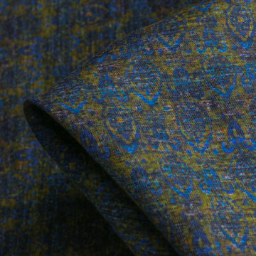 Fez Mosaic Lime/Blue Washed Printed Linen