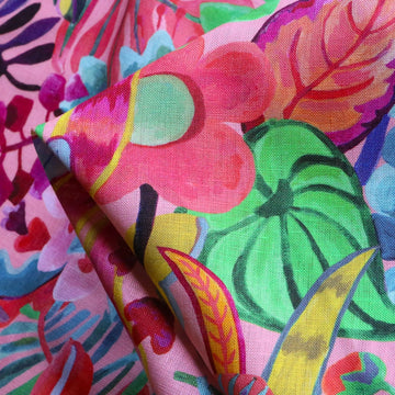 Jungle Trip Pink Sycamore Linen