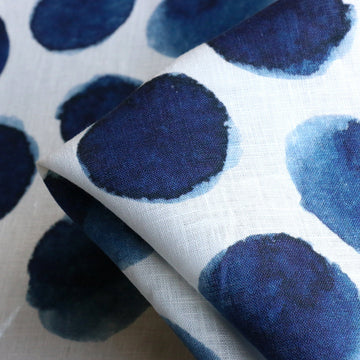 Sumi Ink Dots Printed Linen