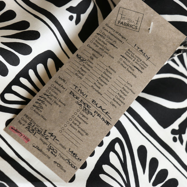 Tiwi Black Border Print Cotton Poplin