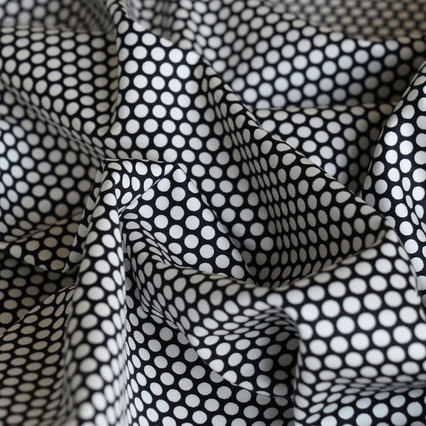 Mini Nero Pois - Stretch Cotton Sateen