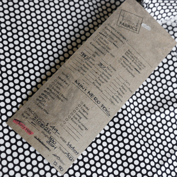 Mini Nero Pois - Stretch Cotton Sateen