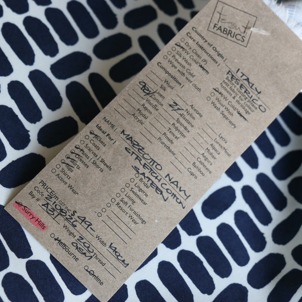 Mazzotto Navy - Stretch Cotton Sateen