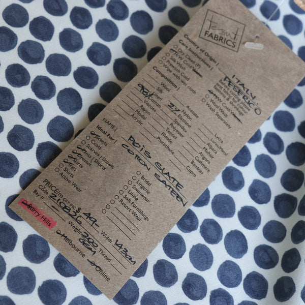 Pois Slate - Stretch Cotton Sateen
