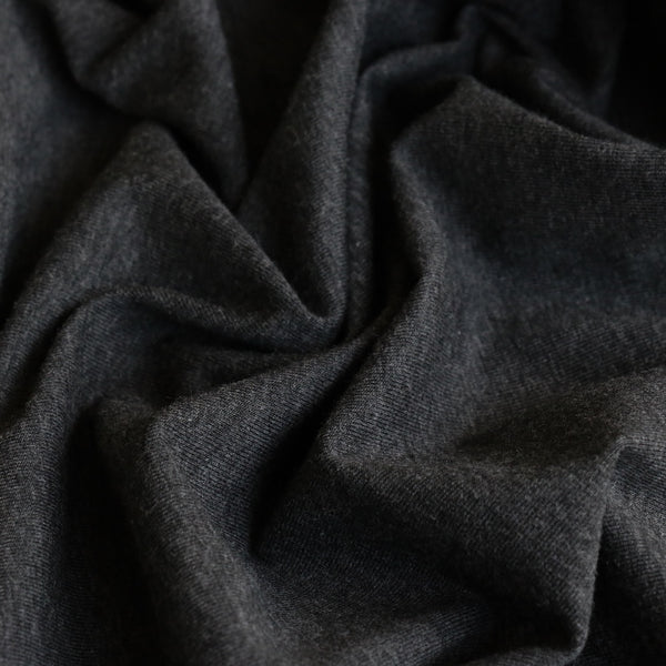 Middle Stretch Charcoal Melange Cotton Jersey