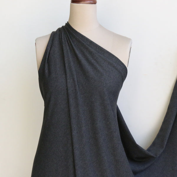 Middle Stretch Charcoal Melange Cotton Jersey