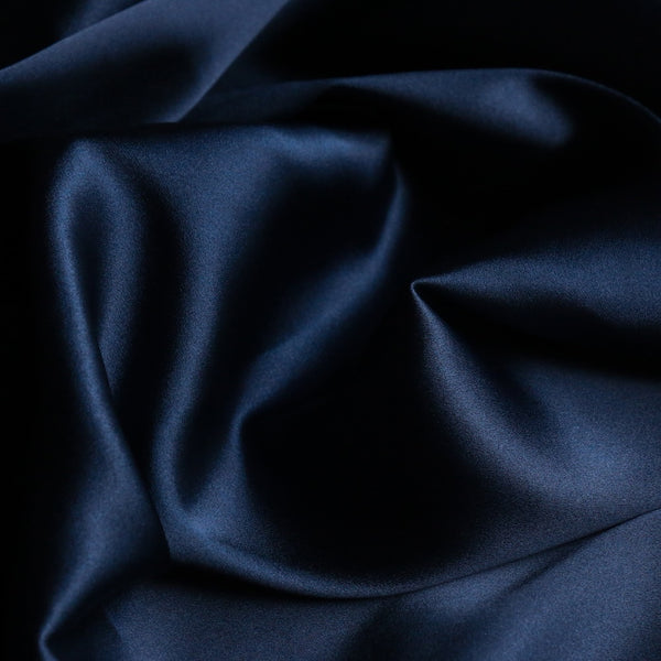 Nikki Navy Stretch Silk Satin