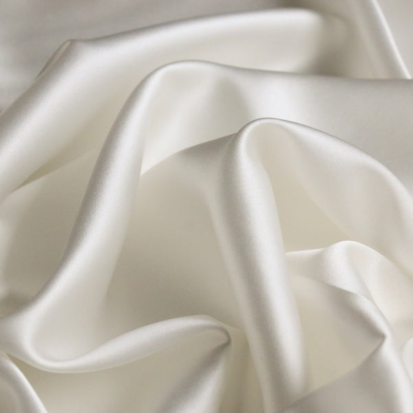 Nikki Ivory Stretch Silk Satin