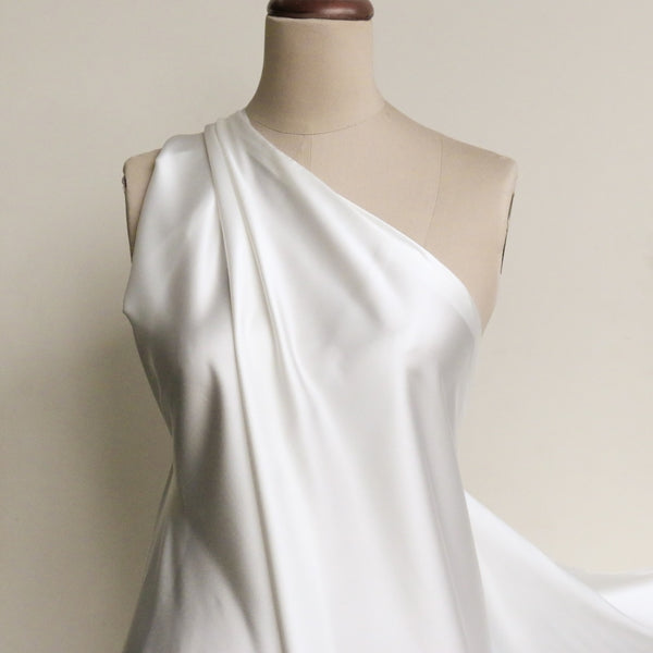 Nikki Ivory Stretch Silk Satin