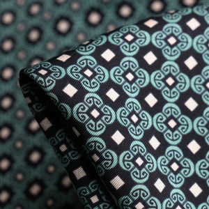 Bordo Verde Viscose - Border Print