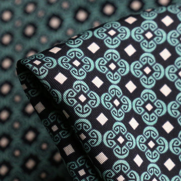 Bordo Verde Viscose - Border Print