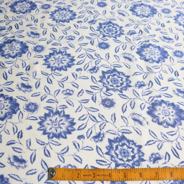 Blooms In Porcelain Silk Crepe De Chine