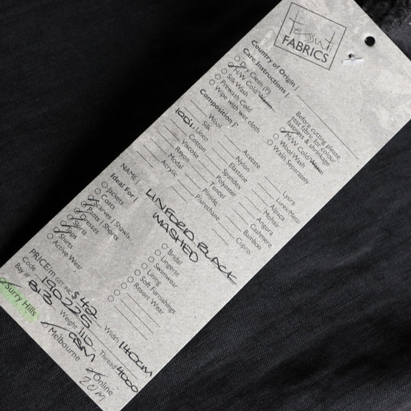 Linford Black Washed Linen