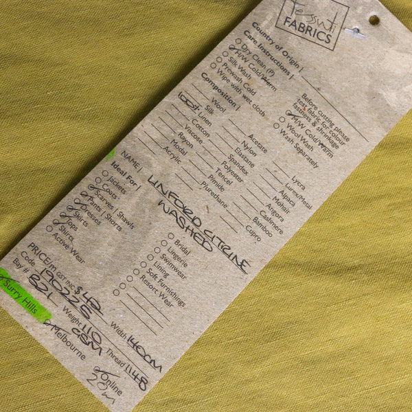 Linford Citrine Washed Linen