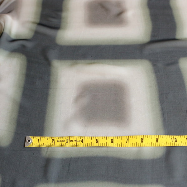 Ombre Check Nero Silk Georgette