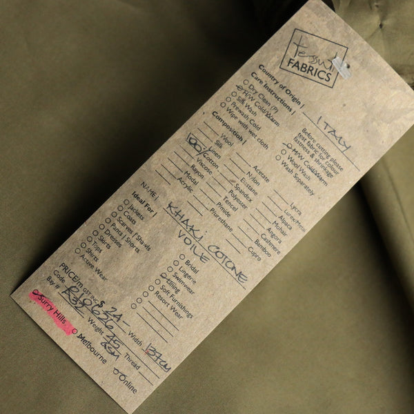 Khaki Cotone Voile