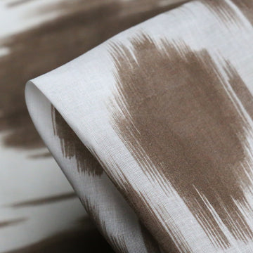 Ikat Taupe Cotton Voile
