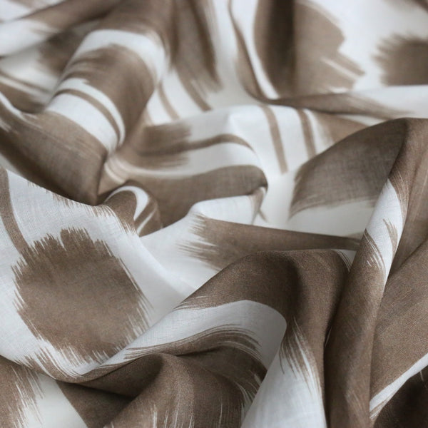 Ikat Taupe Cotton Voile