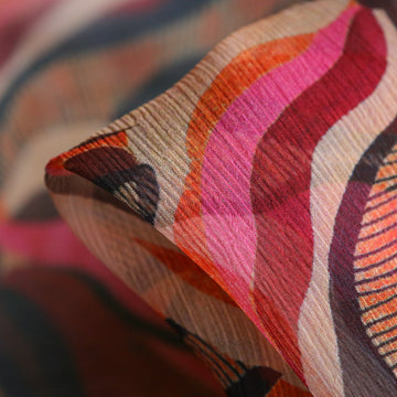 Mango Tango Crinkle Silk Georgette