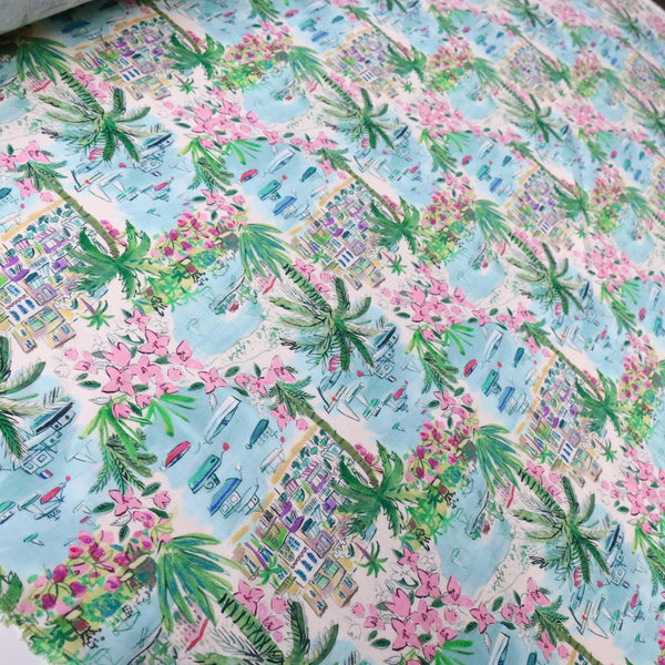 Cape Vista Pink/Aqua Liberty Sycamore Linen