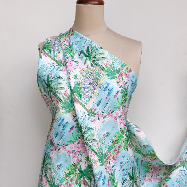 Cape Vista Pink/Aqua Liberty Sycamore Linen