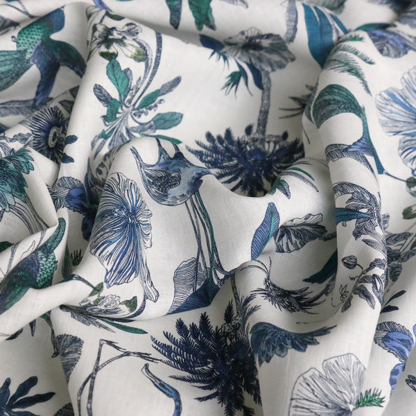 Darwin's Journey Navy/Teal Liberty Sycamore Linen