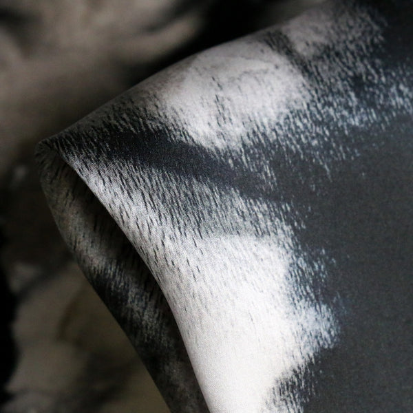 Ink Blossom Silk Satin