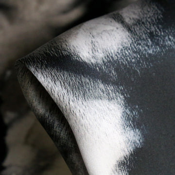 Ink Blossom Silk Satin